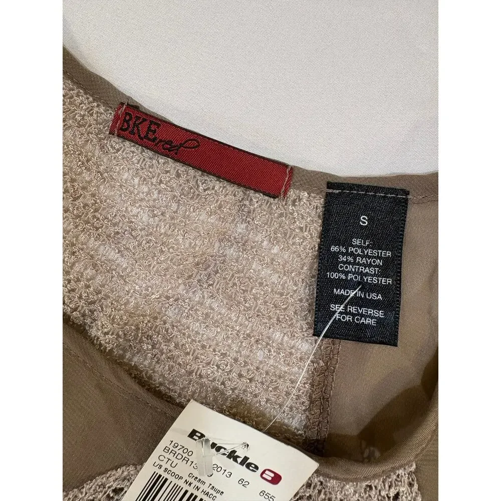 NWT BKE The Buckle Sheer Tan Sweater Size Small
